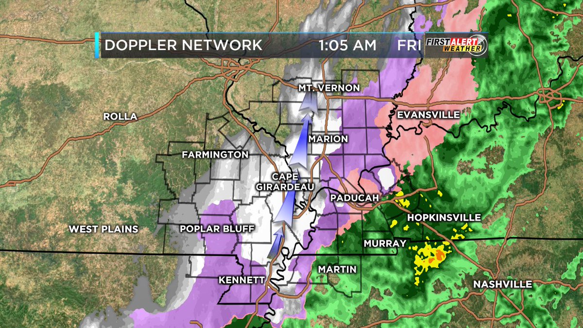 kfvsweather's tweet photo. FIRST ALERT: Radar composite shows a wide variety of precip over the region early this morning, from rain in the east to snow in the west....with a little of everything in-between.  Travel will continue to deteriorate as temps continue to fall. https://t.co/K2FpNDTlWh