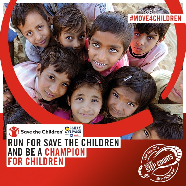 GGNMarathon's tweet image. Support "Save The Children"  &amp;amp; #Move4Children while registering for #AmityGurugramMarathon. Details at amitygurugrammarathon.com/savethechildren

#Philanthropy