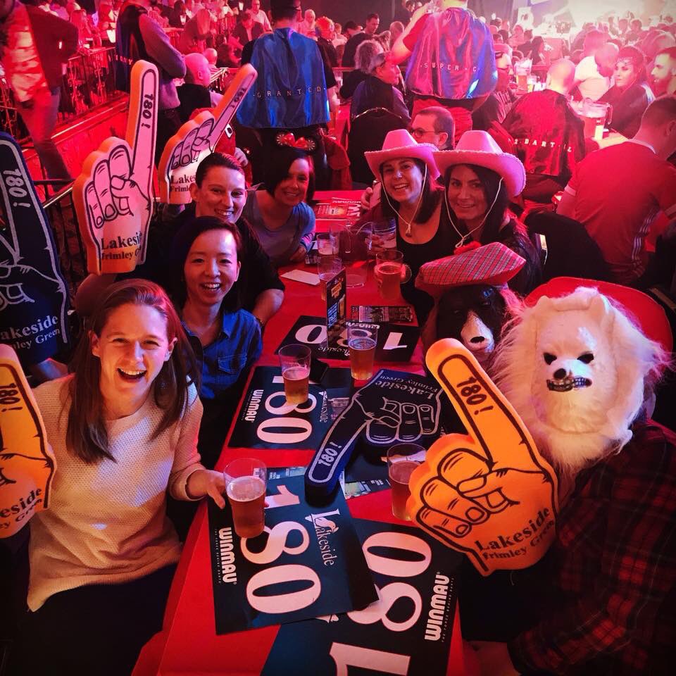 stmagsladiesfc's tweet photo. Couple of the #Hertford girls having fun at the darts #180 #BDOWorldChampionship #Lakeside2018 #jugsofbeer https://t.co/EABUQNK1A2