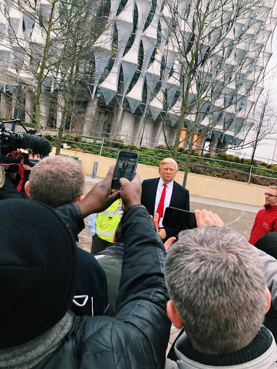 Trump cancelled his visit so we stepped in! It was certainly a surprise for the workmen at the Embassy. #TrumpVisit