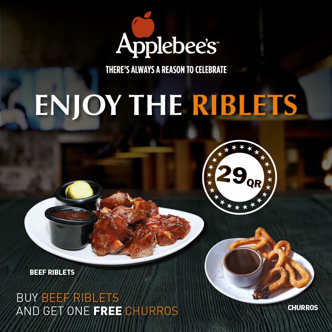 There’s Always A Reason To Celebrate 🎉 
Buy #Beef #Riblets and get one FREE Churros. 
Available at City Center &amp; Villagio mall.