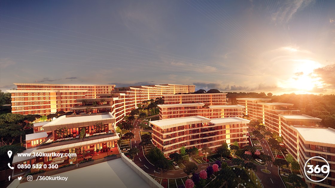#360Kurtköy 540 daire, yaklaşık 1500m2 sosyal tesis ve 12.000m2 üzerinde konumlandırılmış özel okuluyla sizleri bekliyor.