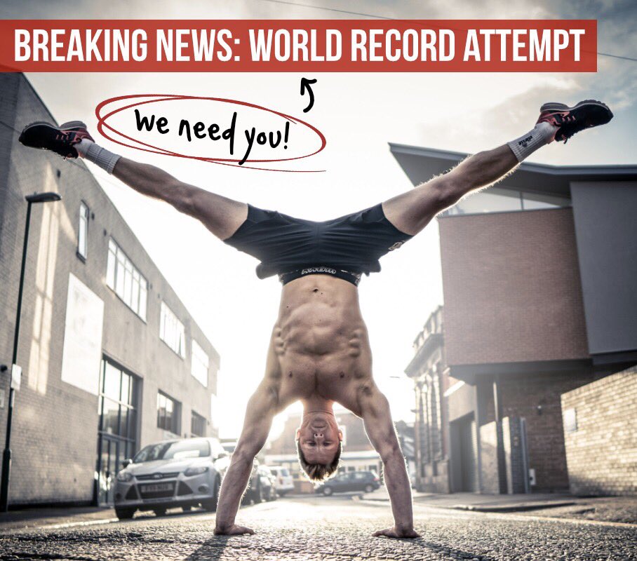 We need your help to achieve the biggest New Years Resolution ever!

The #HandstandChallenge is taking place on International handstand day, 23rd June 2018

We need 400 ‘students’ to hold a handstand in the same place and become world record holders with us!

Who’s in...?