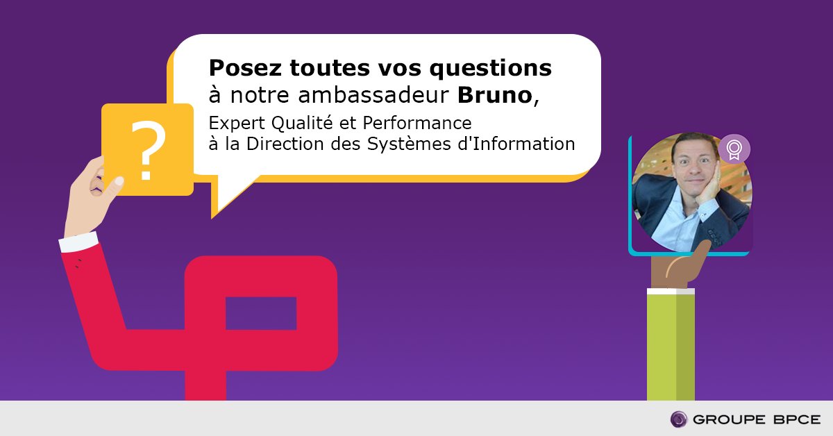 BPCErecrutement's tweet photo. N'oubliez pas d'aller faire un tour sur le profil de notre nouvel ambassadeur Bruno pour découvrir son parcours et lui poser toutes vos questions sur une #carrière en #informatique chez @GroupeBPCE 👍 ! https://t.co/YTUu4PewXG #IT #AmbBPCE https://t.co/1DKthXZCDV