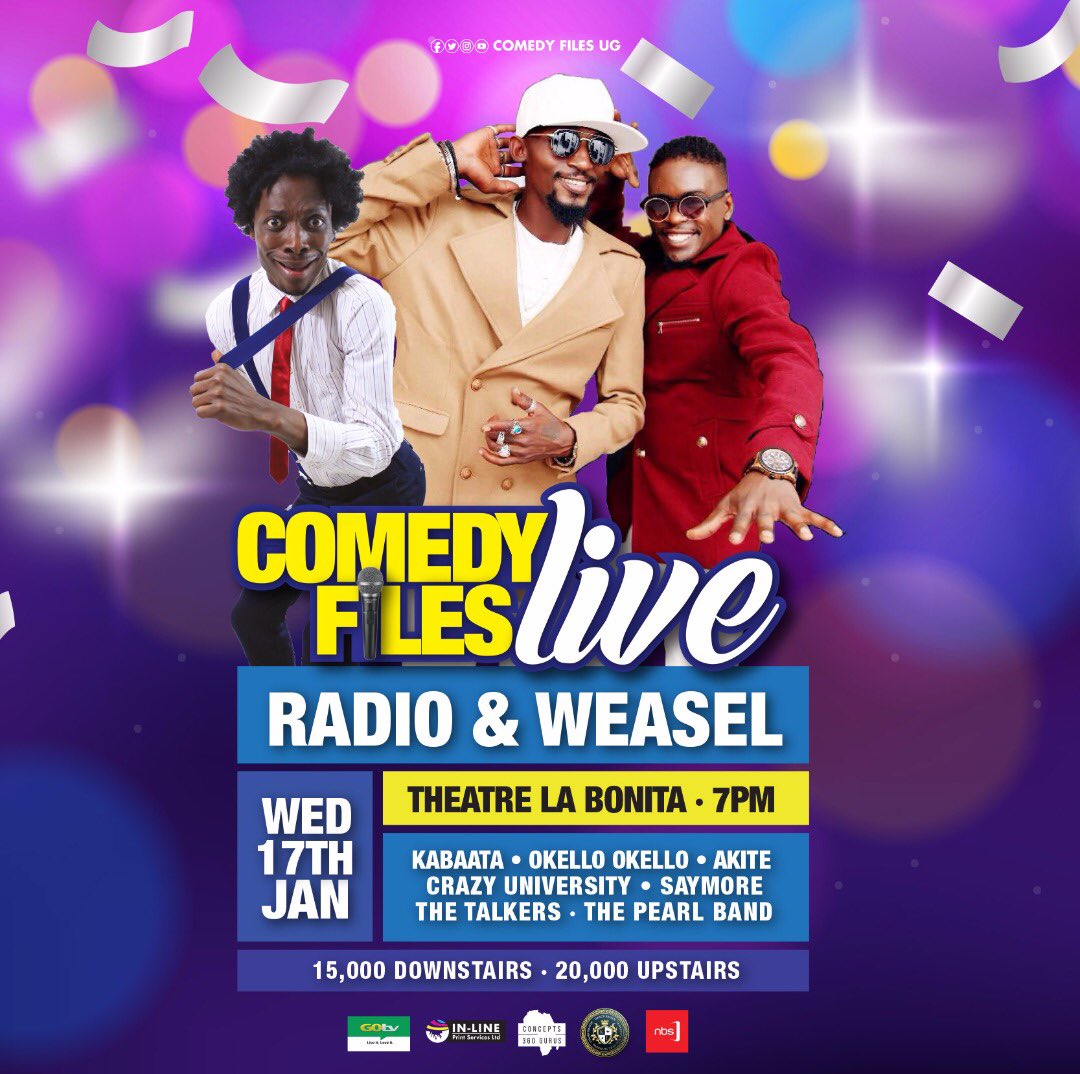 c360gurus's tweet photo. Client: @ComedyFilesUg Campaign: #comedyfileslive Category: artwork design Designer: @IsaackKaizen https://t.co/ZeHTxxn1qM