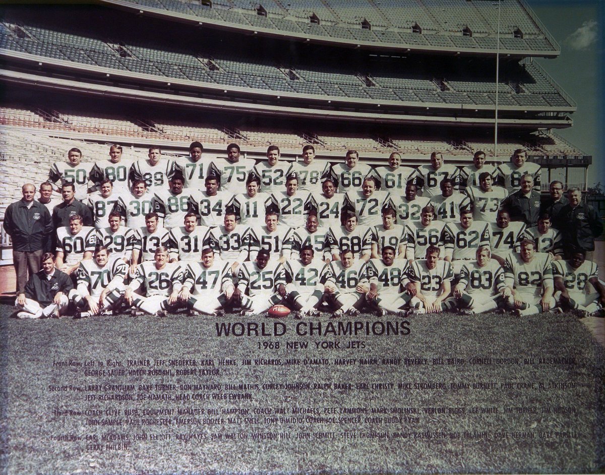 That championship squad.

On this day in 1969: #Jets 16, Colts 7.

Super Bowl III champions. #FlashbackFriday