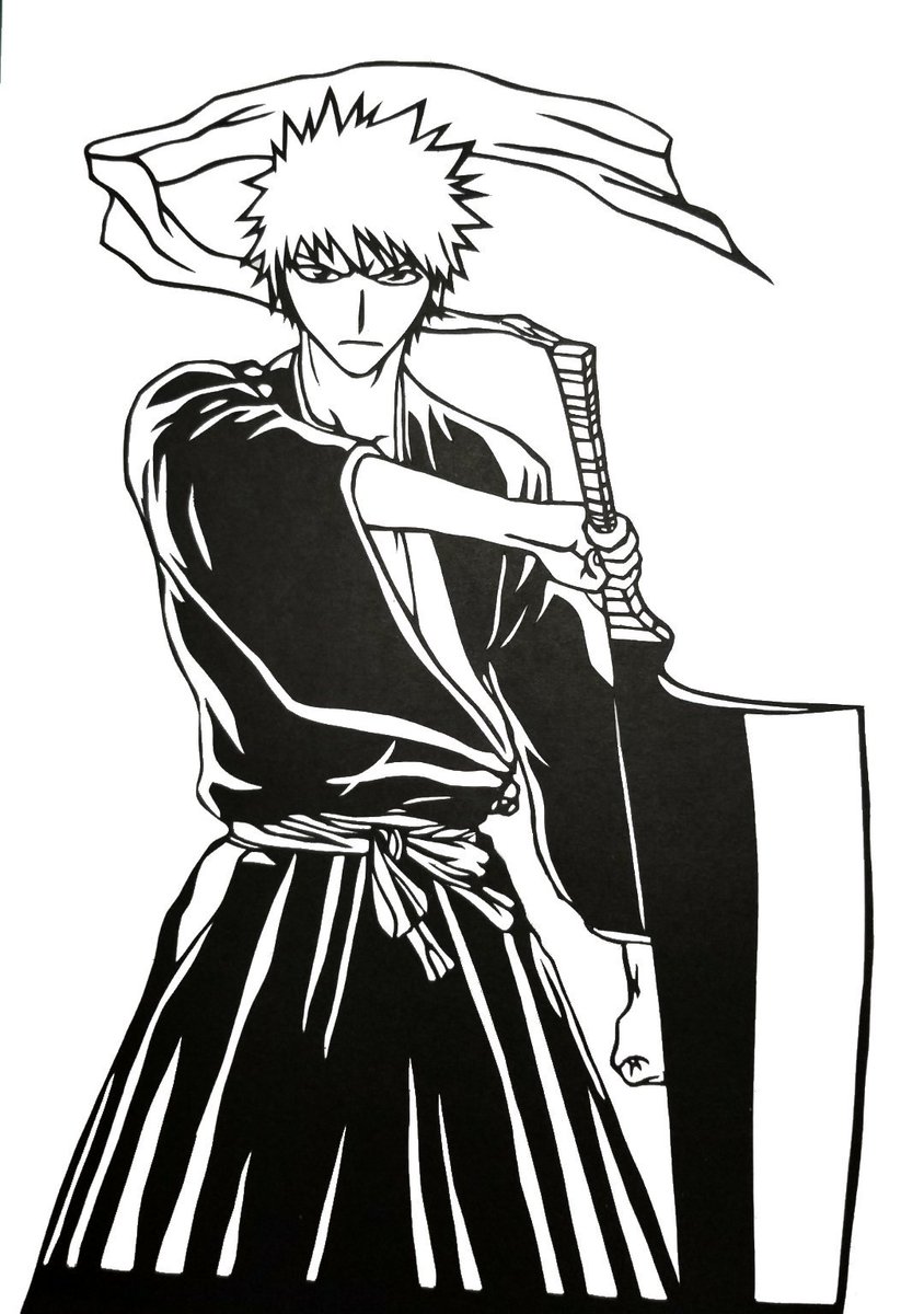 Junjun على تويتر 切り絵 Bleach 黒崎一護 ブリーチの一護を切ってみました 最近最初からブリーチ見直してるけど ブリーチって結構話が難しい気がする でもおもしろい 切り絵 Bleach 黒崎一護