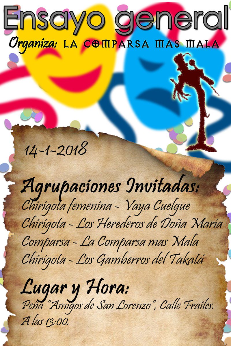<a href="/CordobaCalifato/">Califato De Carnaval</a> El ensayo de <a href="/lacomparsadsamu/">La Comparsa Más Mala</a> . Serviremos el mejor arroz de Córdoba!!
