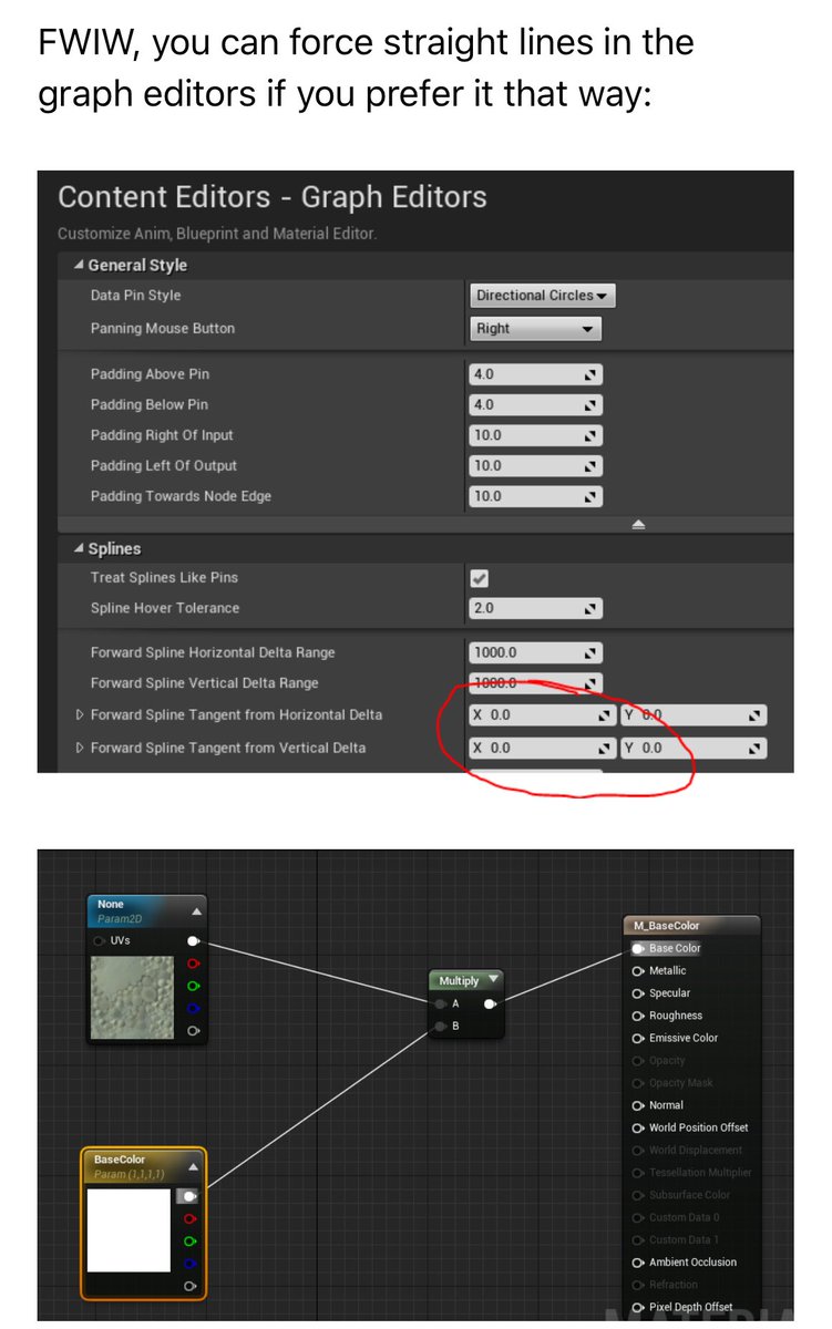 Unreal Engine Want To Try Using Straight Lines Instead Of Curves In Ue4 Blueprint And Material Editors Here S The Setting For That T Co Dkxkw44iol