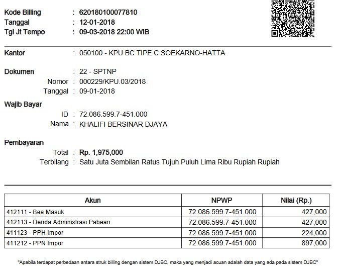 Bravo Bea Cukai on Twitter "Ini ya pak kode billingnya Bravo Bea Cukai on Twitter "Ini ya pak kode billingnya