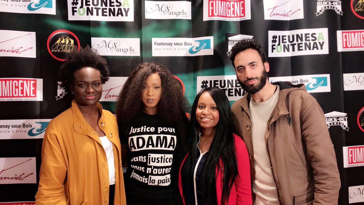 Les vœux de la jeunesse à Fontenay sous Bois merci au Maire Jean-Philipe Gautrais pour le soutien avec Aya Cissoko <a href="/DanieleObono/">Dan Obono</a>  Sarah Soilihi Taha Bouahfas et Youcef Brakni. #JusticePourAdama