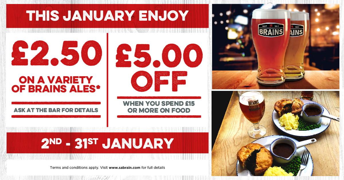 cityarmscardiff's tweet image. #Brains &amp;amp; #RevJames only £2.50 a pint during Jan, why do we need #DryJanuary indeed???
Lets have #TryJanuary instead