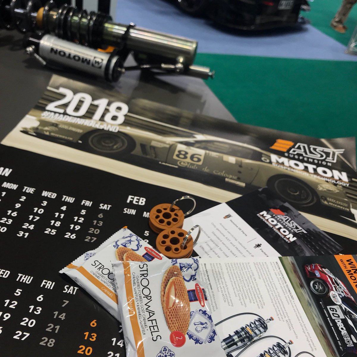Lots to giveaway at the <a href="/Autosport_Show/">Autosport International Show</a> today. Booth number 6566. See you soon! #ASTSuspension #MadeInHolland #ASI2018