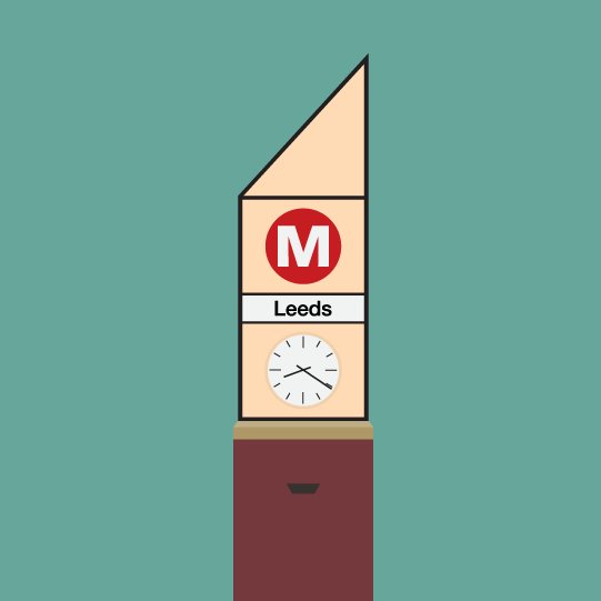 dave_freelance's tweet photo. Some of our more eagle-eyed followers have noticed that we've added the Leeds Bus Station clock to #ClocksOfLeeds! Ol' Pointy was a fun one to illustrate, and it's certainly different! https://t.co/vpd7I37VwF https://t.co/UltAsUqo9j