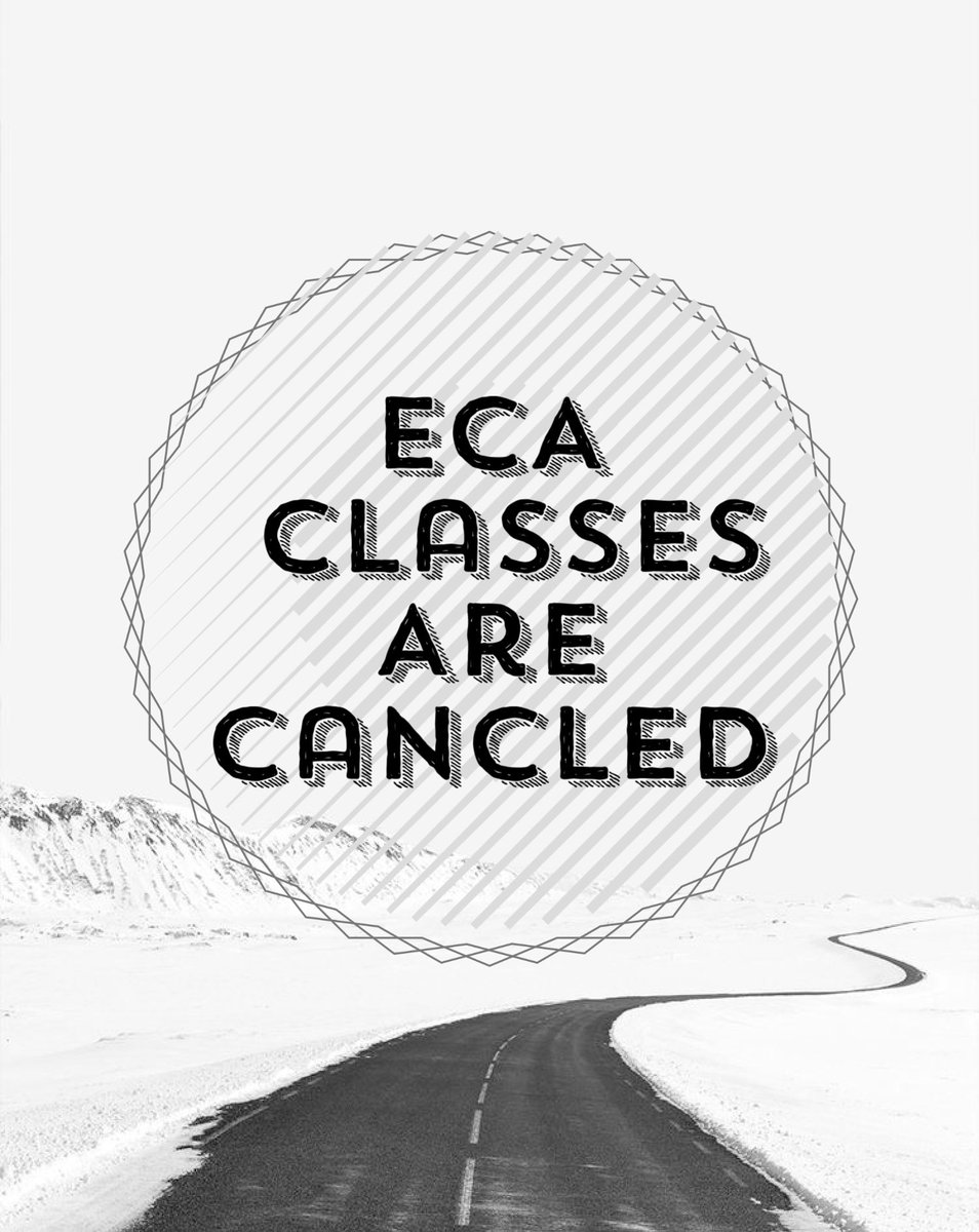 ECA_SL's tweet image. ECA classes and activities are canceled, but as of now, EMU still remains open.  Check your email for individual class cancellations.  Stay safe :)