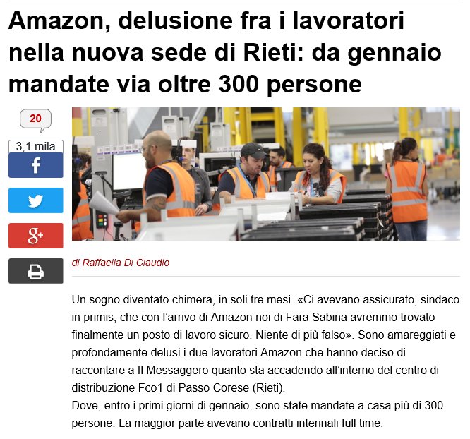 Quando i nodi del #JobsAct vengono al pettine, a farne le spese sono sempre i lavoratori. Il PD di #Renzi è sempre stato vicino alle multinazionali e lontano dalla gente comune. Alle urne, #pensiamoci.
#FaraSabina #PassoCorese