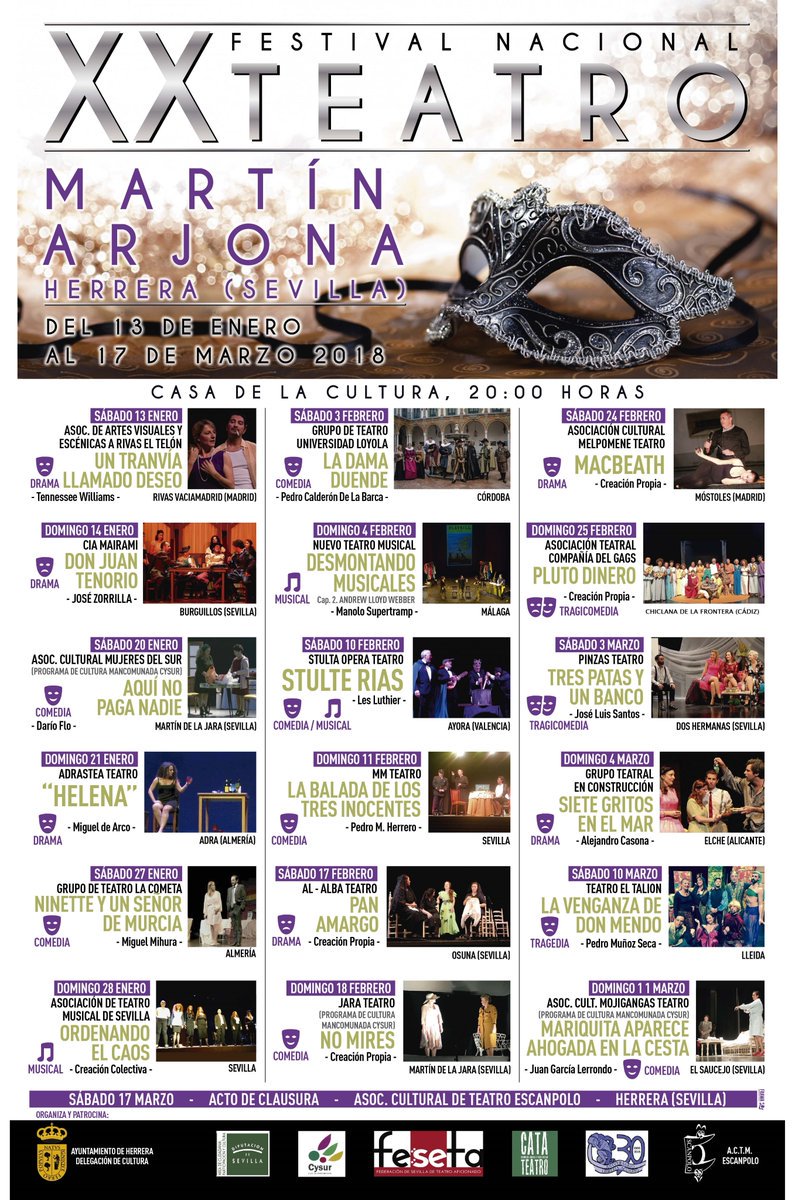 El 10 de febrero hemos sido invitados en  Herrera (Sevilla) a su prestigioso certamen. Gracias y allá nos vemos....y unas risas.
