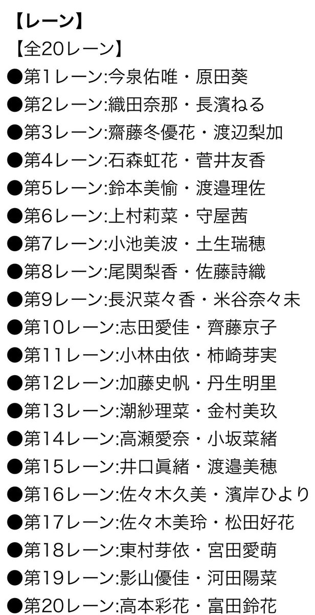 河田陽菜生誕祭実行委員会22 明日の名古屋全国握手会のレーンが発表されましたね ひらがなけやき2期生も待望の握手会デビュー 陽菜ちゃんは19レーンで影山優佳さんとペア 陽菜ちゃんとの初握手 楽しんでいきましょう けやき坂46 欅坂46