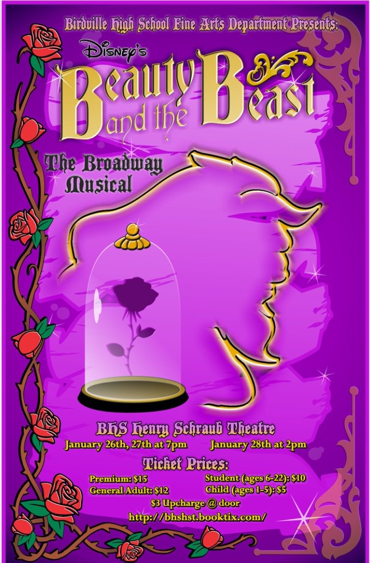 Come support your Birdville Theatre Department our production on Disney's Beauty and the Beast! #support