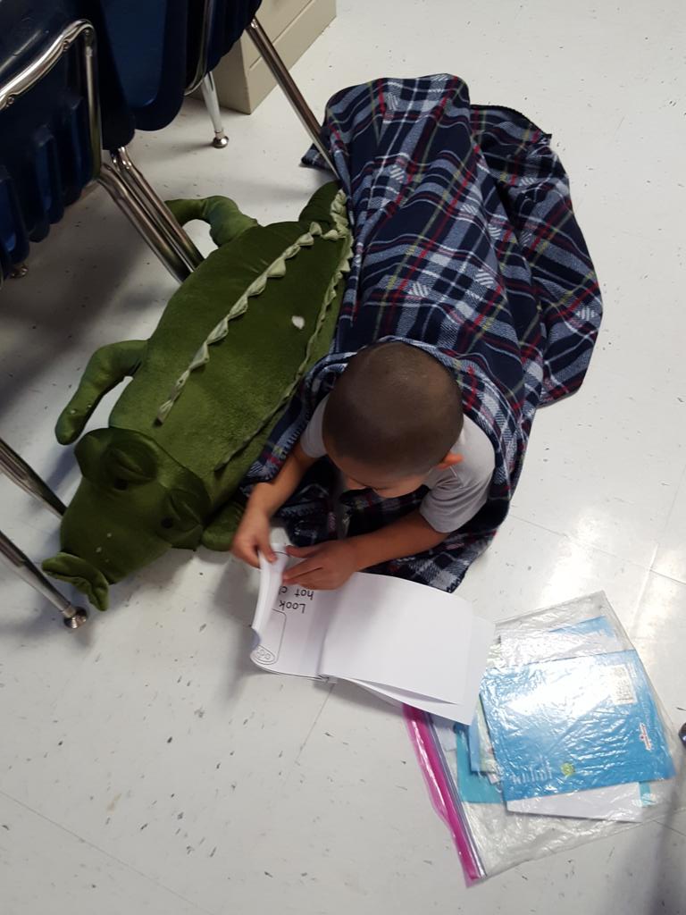 MrsPFontenot's tweet photo. Reading with some snuggles on this very cold day! https://t.co/9qfN7vrJqO