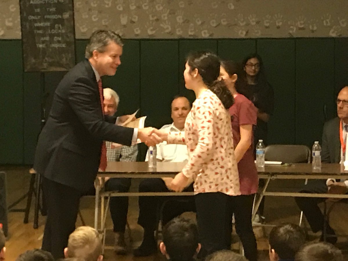 CantonCommunity's tweet image. Sen. Timilty and Rep Bill Galvin at Substance Abuse Prevention assembly at Galvin Middle School now. See it soon on Canton Community Television.    Lots of MLK day celebrations going on in Canton.