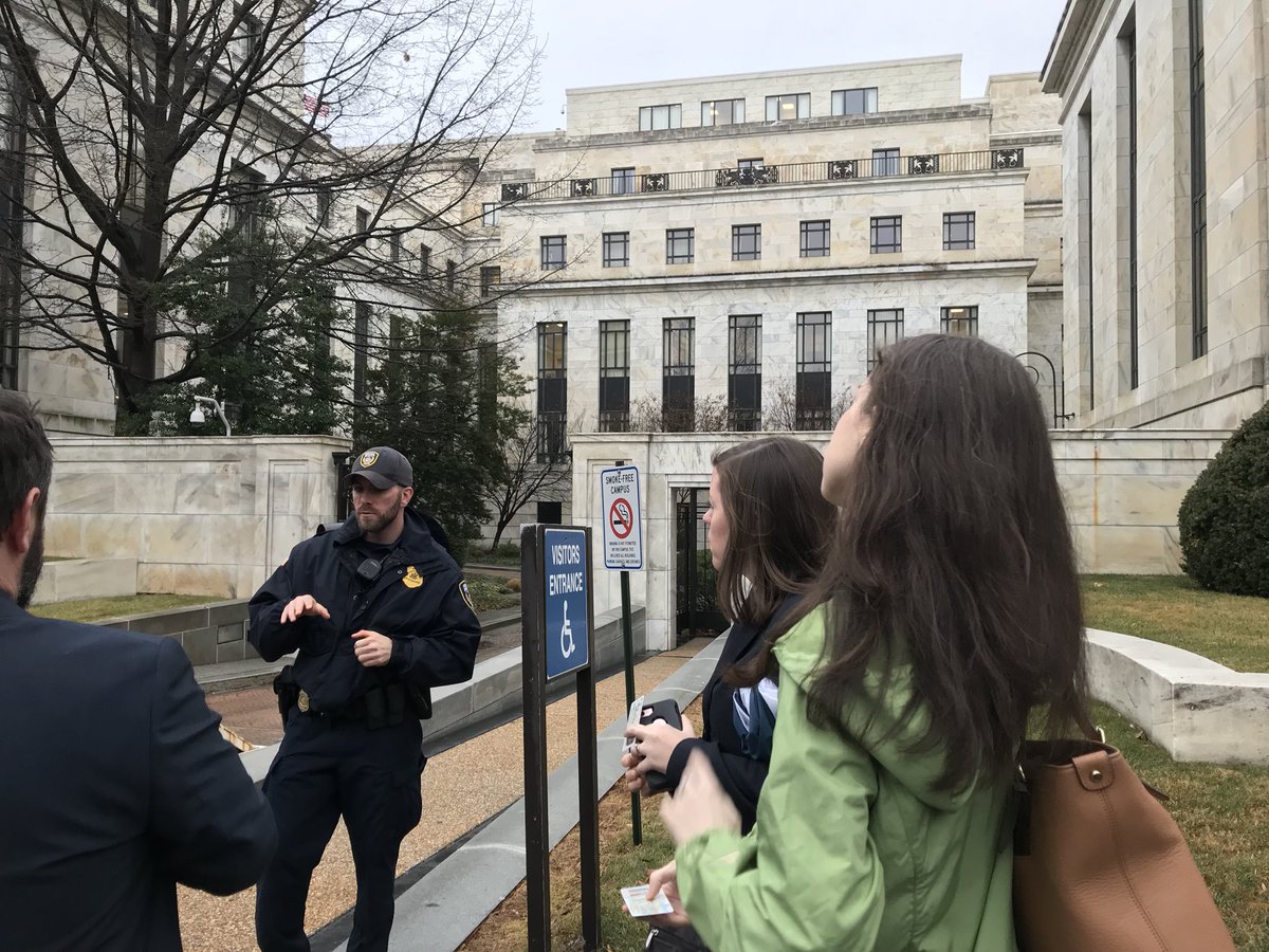 OregonBusiness's tweet photo. Waiting to get into the Fed with data journalism fellows #sabewdata2018 https://t.co/OUVWBkPtQW