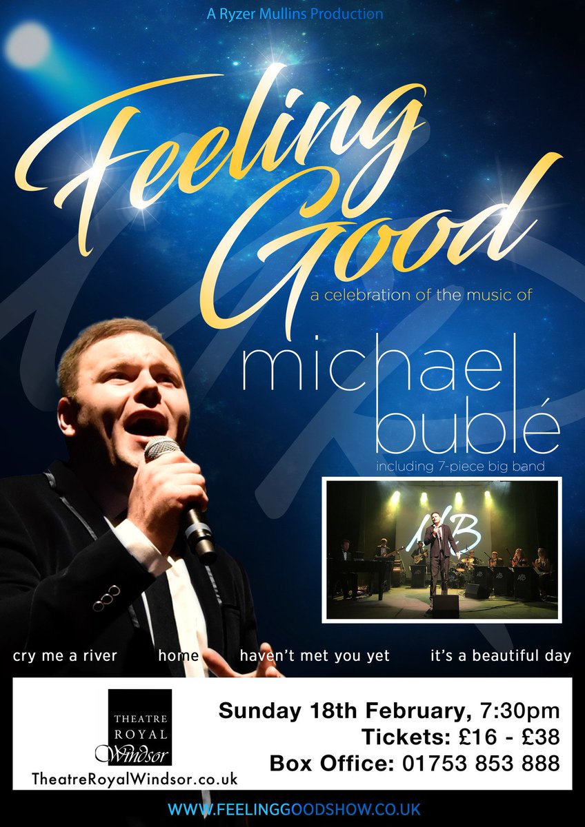 FeelingGoodShow's tweet photo. #Windsor! Are you ready! Join us at the Theatre Royal Windsor @TheatreWindsor for the finest #MichaelBublé #Bublé #Tribute in the UK on Feb 18th! The story of the man, all of his hits &amp; #swing #bigband classics #Sinatra #Jazz #WhatsOnWindsor #LazySunday  https://t.co/J1PSvytsx4 https://t.co/7RUMHPDe0g