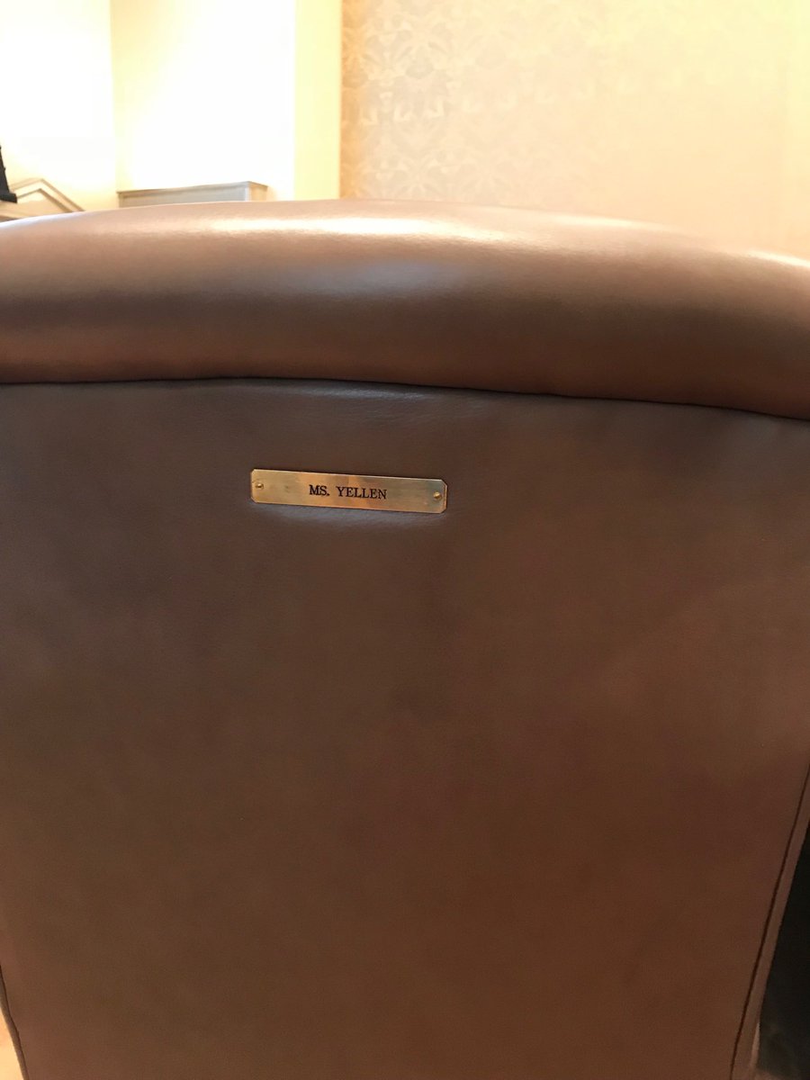 OregonBusiness's tweet photo. Janet Yellen’s chair at the Fed #sabewdata2018 https://t.co/vLe9J5uOKO