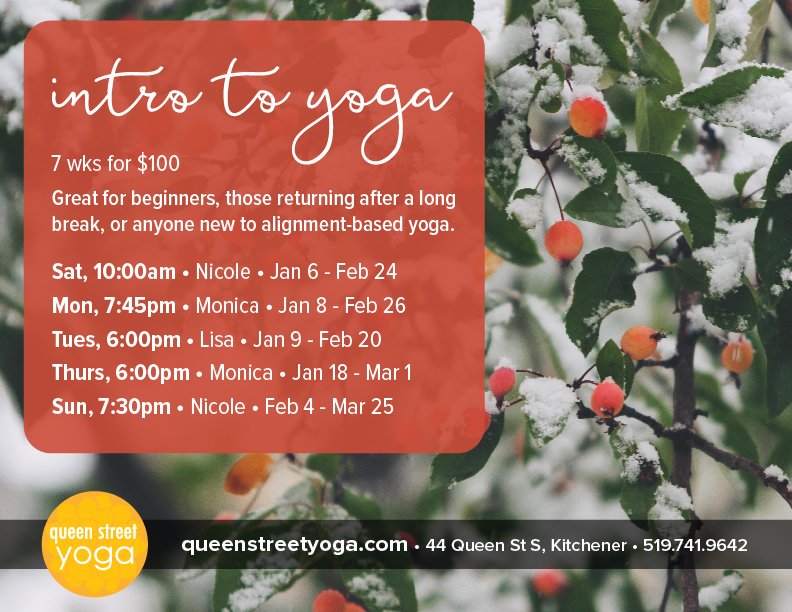 thebranchesyoga's tweet photo. 3 of our Monday yoga courses have been shifted to begin Jan 15 (typical Canadian -32* weather on Jan 8). #IntrotoYoga, #ChakraYoga, and #YogaforAnxietyDepression have space for you! https://t.co/giN28gezYF #dtklovesyoga #QSYlove #dtkyoga #Kitcheneryoga #yogapose #yogaselfcare https://t.co/DCEuIhhNbY