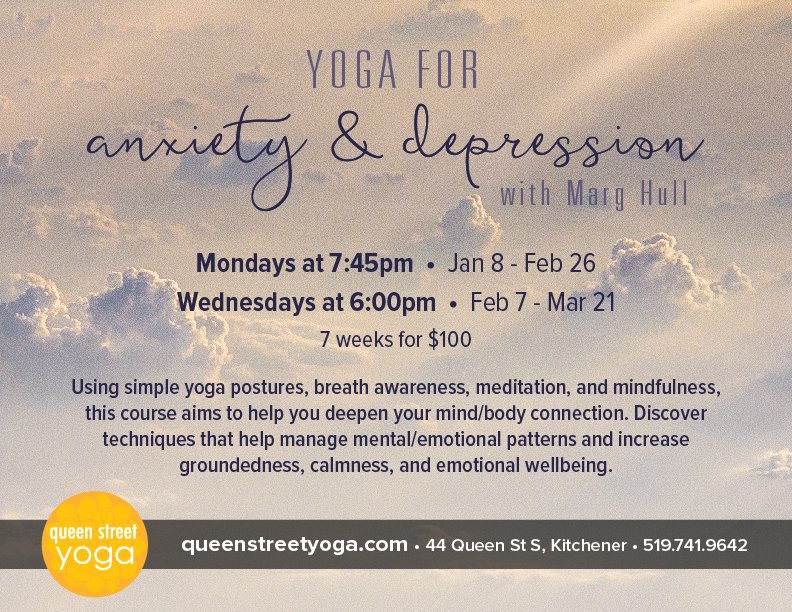 3 of our Monday yoga courses have been shifted to begin Jan 15 (typical Canadian -32* weather on Jan 8). #IntrotoYoga, #ChakraYoga, and #YogaforAnxietyDepression have space for you! ow.ly/LCax30hJm2V #dtklovesyoga #QSYlove #dtkyoga #Kitcheneryoga #yogapose #yogaselfcare