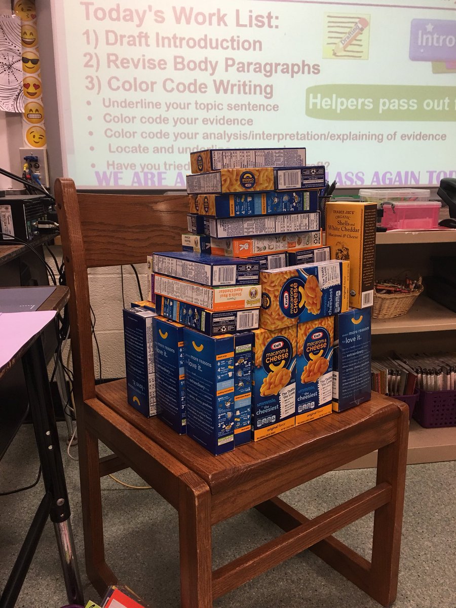 susgoldsmith's tweet photo. Inspired by @LoisBrandt1 Maddi’s Fridge, 5th graders collect food to help hungry children.  Looking forward to our day of service. @SchoolBrookside @Allendalek8 @curric4thequad #quadcares https://t.co/BUuvvnz5dP