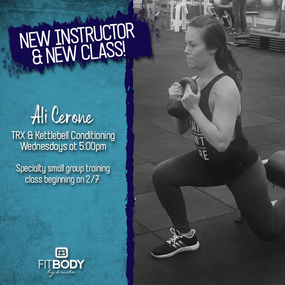 Krista_Ferrara's tweet photo. Welcome Ali to the tribe and join her Wednesday at 5 PM for a demo class- #TRX & #KettlebellConditioning! Sign up on the app. #FitBodyByKrista #Brewster #fitbodytribe #NY πͺ#fitness #health #wellness #grouptraining https://t.co/BU7q3VwrzB