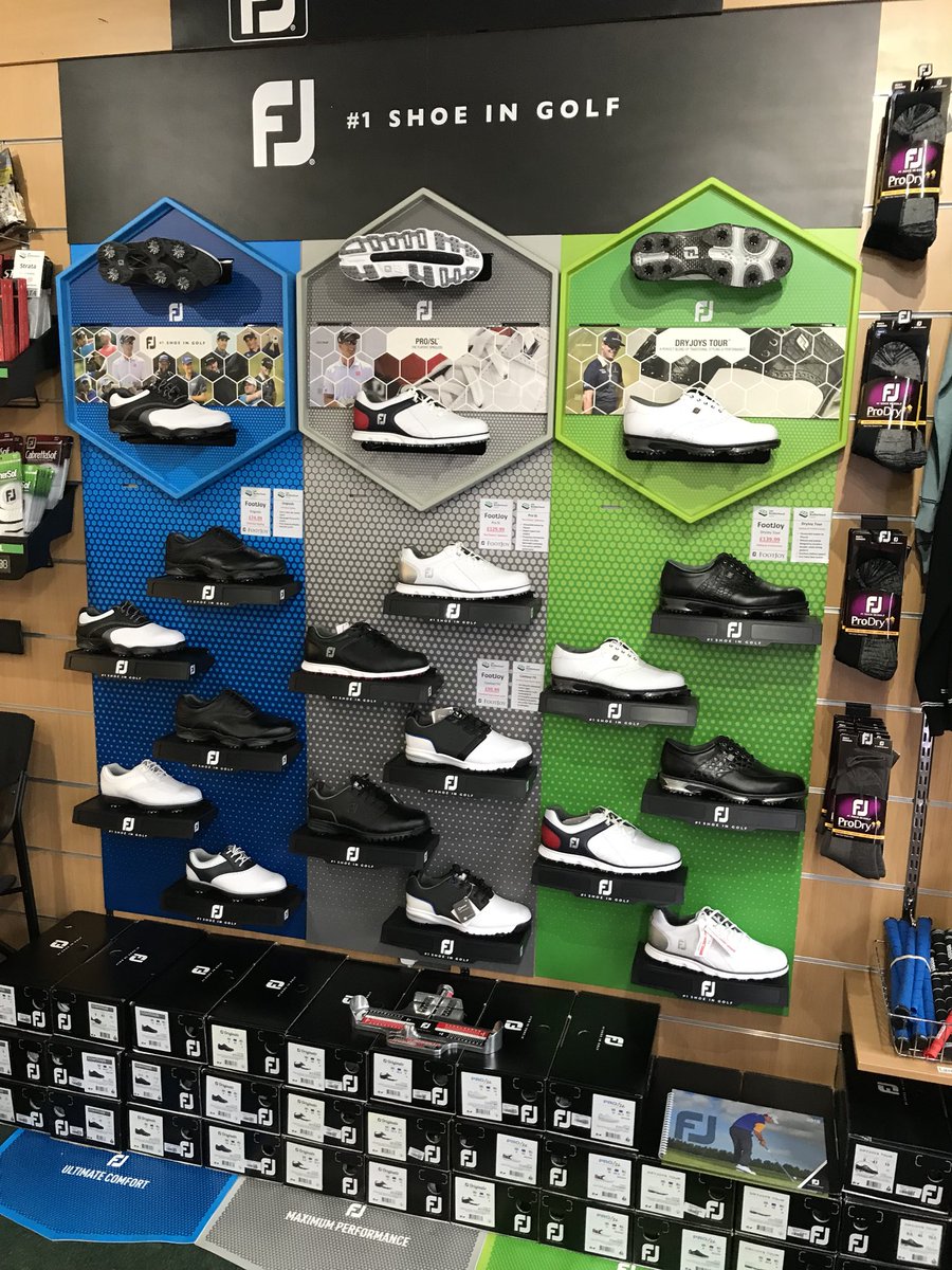 LBrotherhoodPGA's tweet photo. New @FootJoy shoe display looking smart! #ProSL #DJTour #ContourFIT #Originals #eMerge @Hollywood_Golf #LBG https://t.co/6n7ZISyMgl