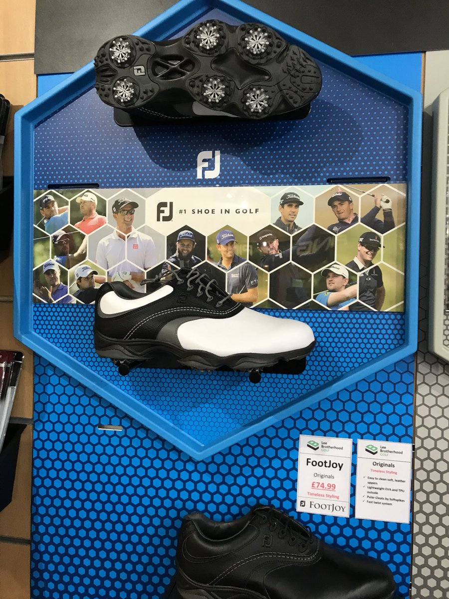 LBrotherhoodPGA's tweet photo. New @FootJoy shoe display looking smart! #ProSL #DJTour #ContourFIT #Originals #eMerge @Hollywood_Golf #LBG https://t.co/6n7ZISyMgl