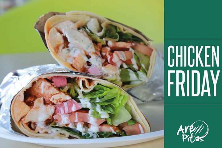 Are_Pitas's tweet photo. Hoy es #ChickenFriday en @Are_Pitas . Cada Viernes tu pita o #arepa de pollo por solo $5.49+tax. https://t.co/ys7FhLwxQy