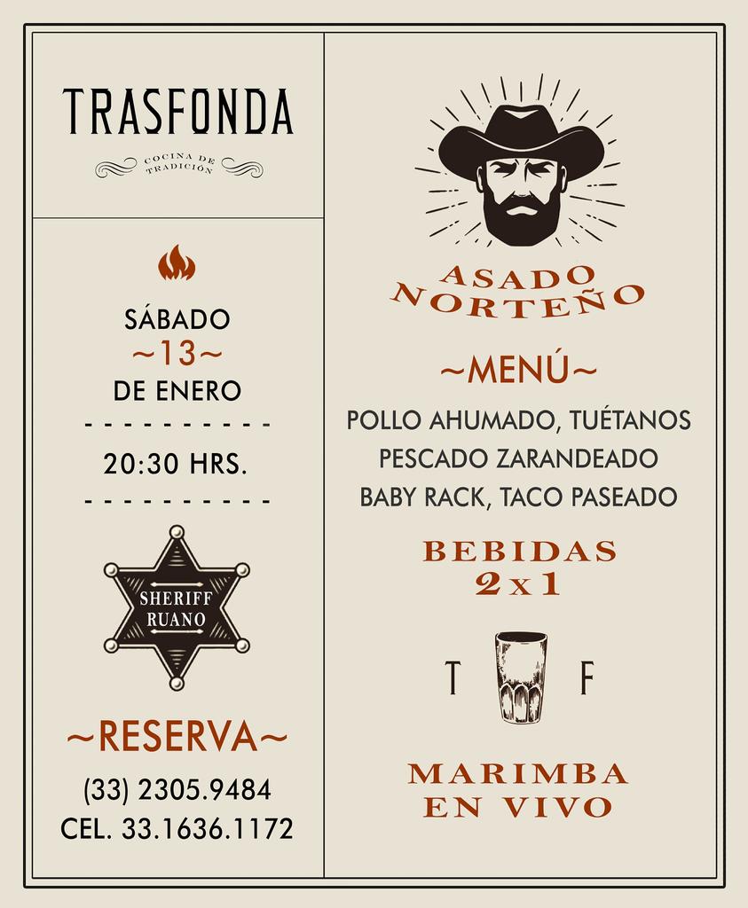Trasfonda's tweet photo. #SabadoDeGanarSeguidores con Asado, Marimba en vivo y bebidas 2x1 Reserva al (33)2305-9484 o al cel. 33-1636-1172 https://t.co/flnUwu5wNJ