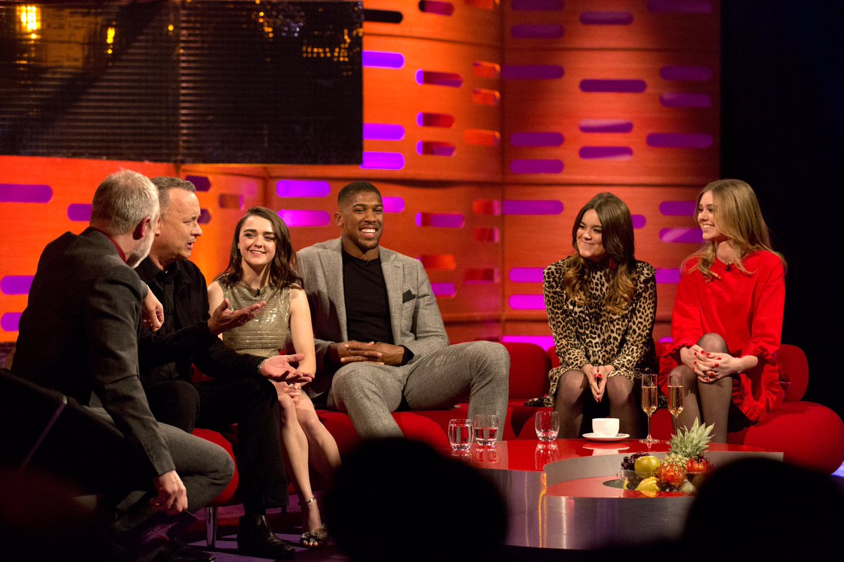 best of maisie on Twitter "Maisie Williams, Tom Hanks, Anthony Joshua