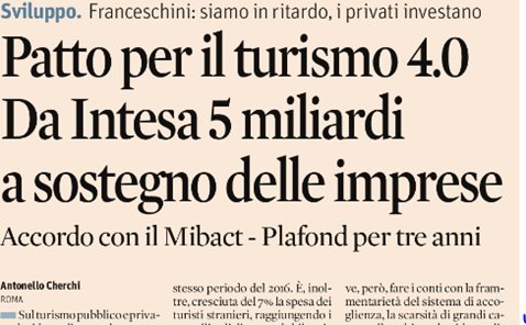 Patto per il #Turismo40, 5 mld in 3 anni per #investimenti nel settore_un cambio di passo del sistema Paese che ora ha chiara la strada da percorrere per governare la crescita turistica #industria40 #formazione #customerexperience #EYCapri #turismodigitale #onlinetravel