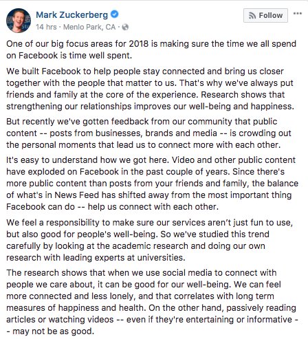 Stocktwits's tweet photo. If you missed it, this Facebook post from Mark Zuckerberg is why $FB is dropping today.

https://t.co/YteCMtpei2 https://t.co/z1MVW6KVKY