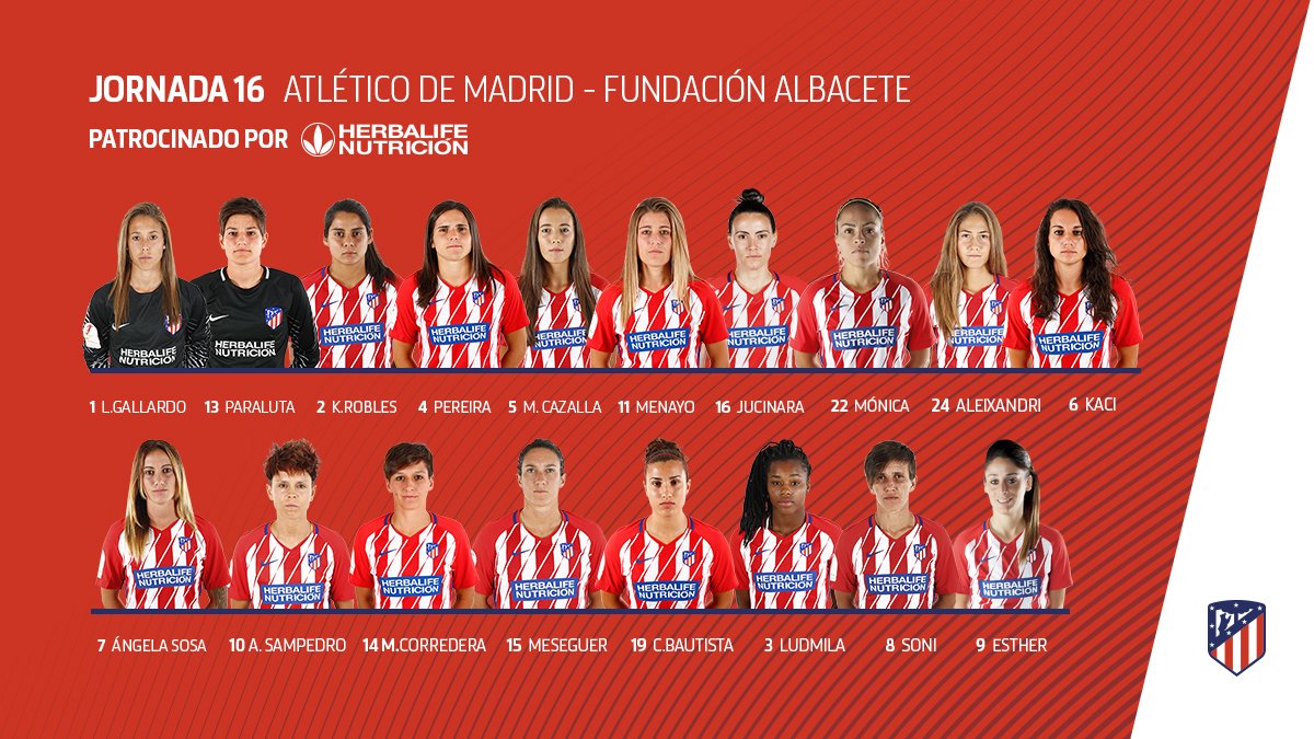 AtletiFemenino's tweet photo. 📋 CONVOCATORIA 
La lista de convocadas de @villa3rc para el partido mañana ante el @AlbaFemNexus 
👉 https://t.co/i2Vx0K9zuF
#AúpaAtleti #AtletiAlbacete https://t.co/ypXjexDKiW