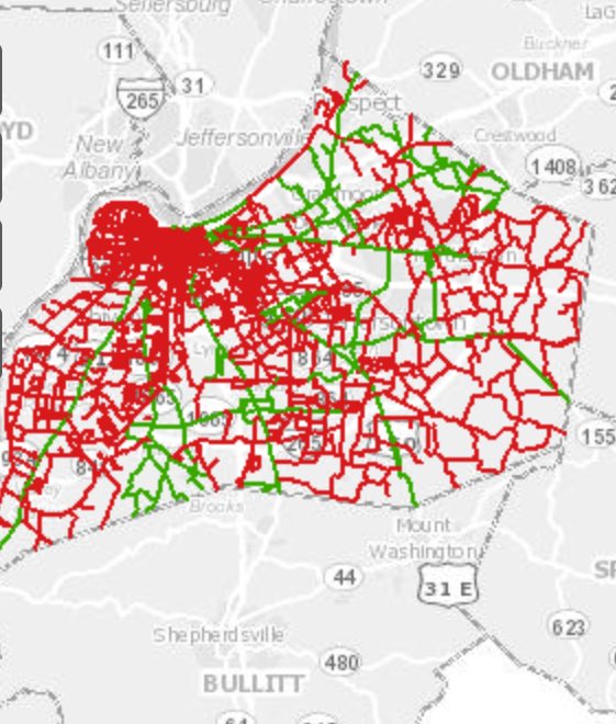 MattGlo's tweet photo. Green has been salted. Stay safe out there #LouSnow https://t.co/mNGqQoH8Kw https://t.co/BroOehjaRZ
