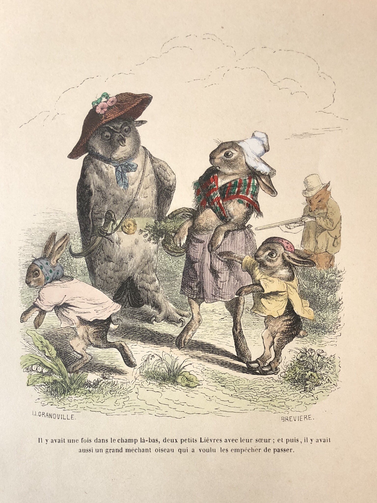 JJ.グランヴィル挿絵/動物たちの公私に渡る生活の情景/1852年