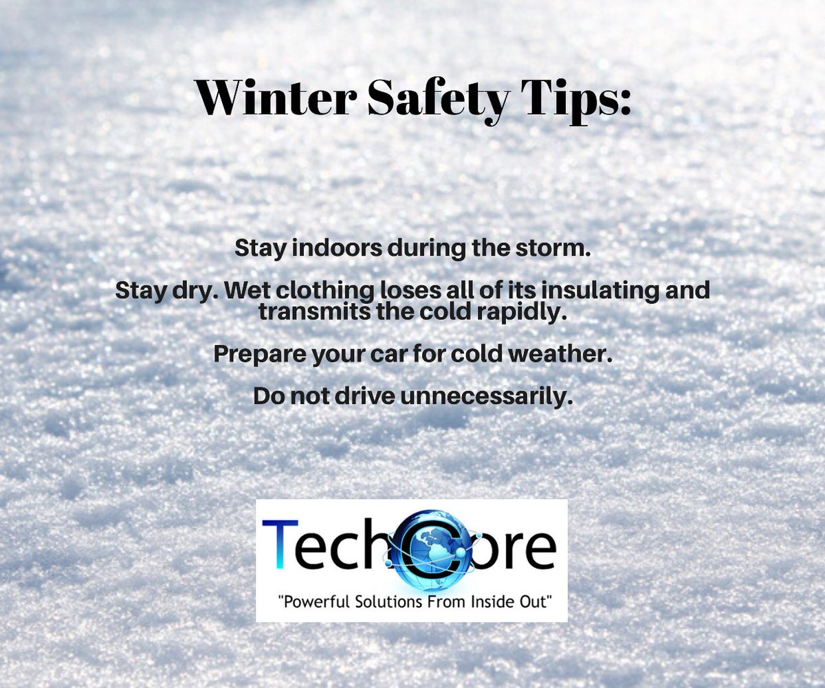 Tech_Core1's tweet image. Don't forget to protect yourself and your family from the cold weather! #wintersafety