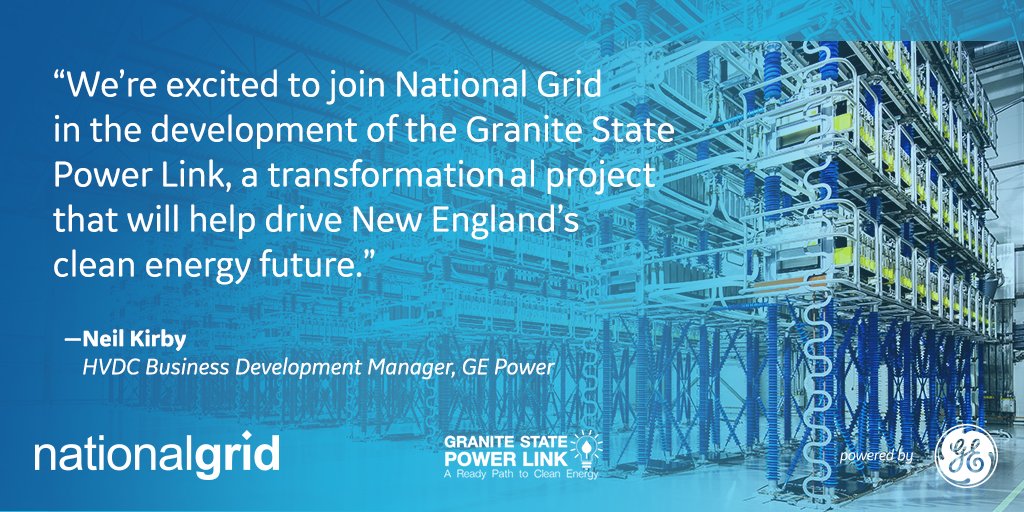 GSPowerLink's tweet photo. Neil Kirby, #HVDC Business Development Manager at @GE_Power, weighs in on the MOU announced with @NationalGridPR to provide 2 #HVDC converter stations for @GSPowerLink. Read more: https://t.co/VjX1SkagGB … via @BostonGlobe @jonchesto https://t.co/G0IL3SIw2y