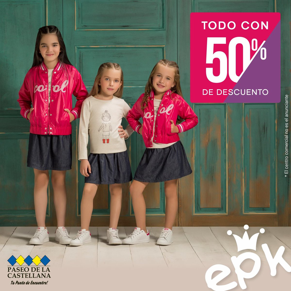 ccpcastellana's tweet photo. Enero llego cargado de moda y las mejores ofertas. Lleva tu #LookEPK con el 50% de descuento. Válido hasta el 15 de enero de 2018 y/o hasta agotar existencias.  Términos y condiciones en https://t.co/yWavMLbA5g. https://t.co/tr3tKNRVNl