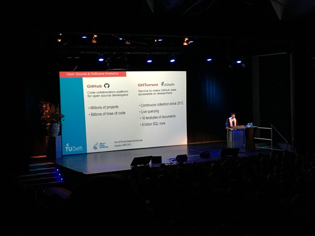 <a href="/ghtorrent/">GHTorrent</a> highlighted as example of open science done right by foundational lecturer <a href="/gjhouben/">Geert-Jan Houben</a> <a href="/tudelft/">TU Delft</a>  #dies2018
