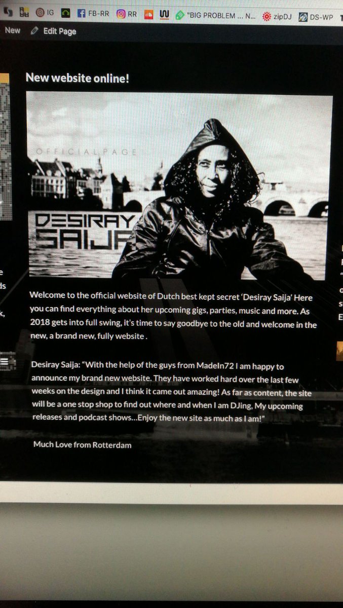 YESSSSSS  MY NEW WEBSITE IS ONLINE!
desiraysaija.nl

“With the help of the guys from ‘#MadeIn72’ i am happy to announce my brand new website. 🔥💪💯❤🎶