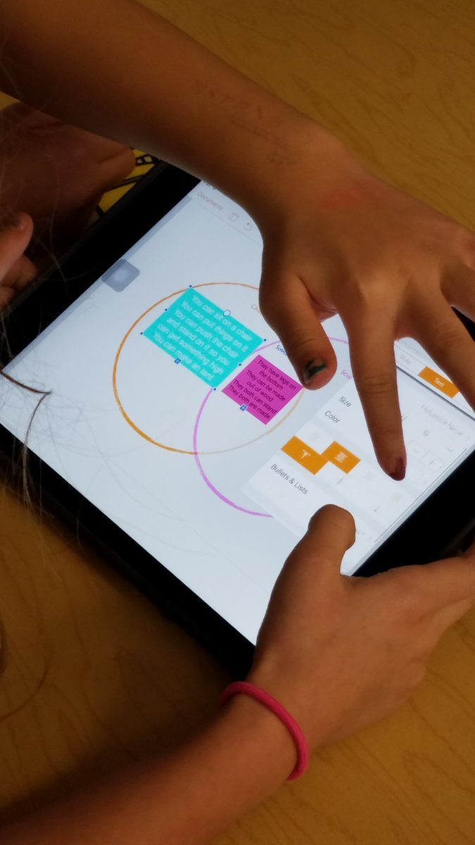 MrsNkellenb's tweet image. Students work in groups using #ApplePages to compare/contrast Sculptures and Chairs. #appleteacher #teach4me #artandtech