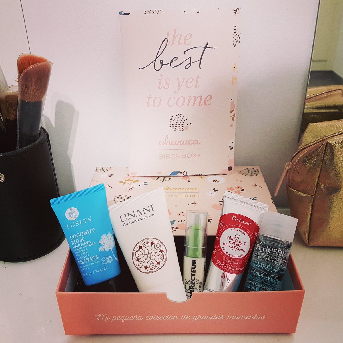 Sandradlflor's tweet photo. The best is yet to come || Birchbox enero @BirchboxES #BirchboxEs #charuca #luseta #polaar #Kueshi #unani https://t.co/7PUp9VrX2Z