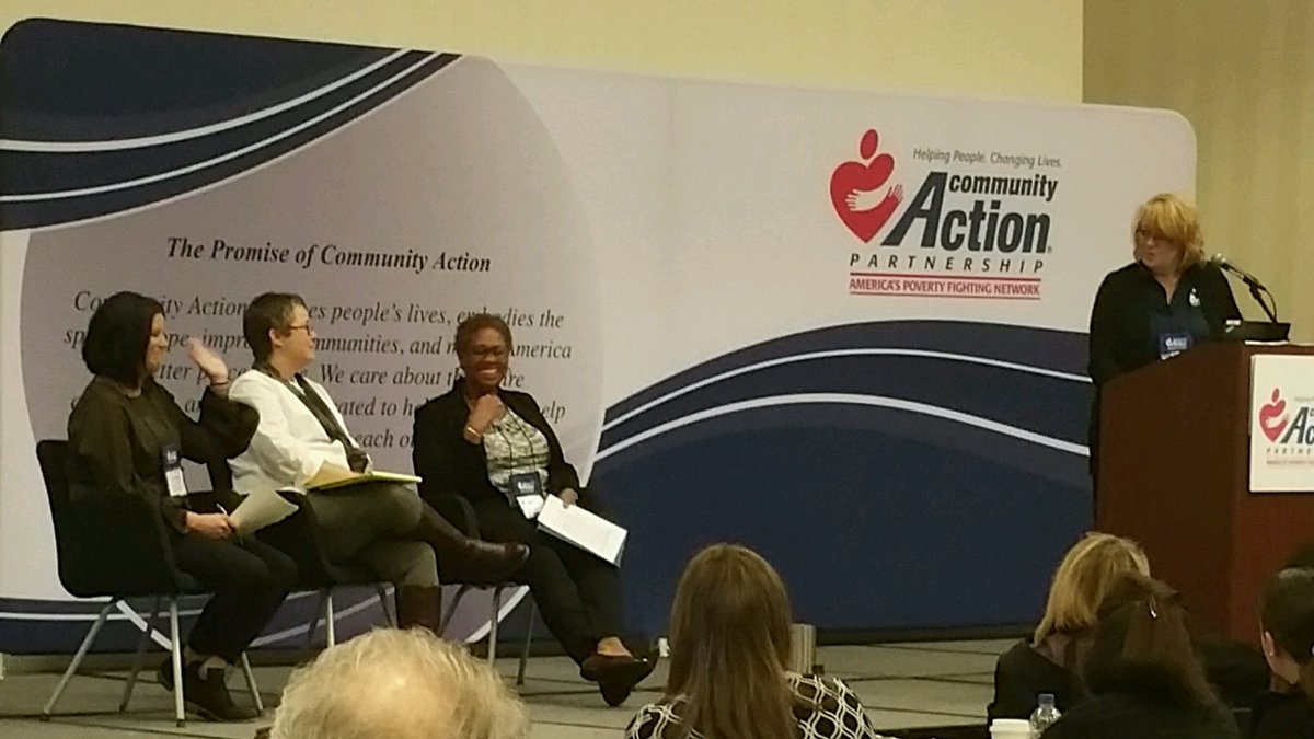 CAPartnership's tweet photo. #CommunityAction Work can be traumatic for all involved. How can your #CAA build healthy agencies? These women offered some wonderful advice this morning at #MLTC18. https://t.co/rbbN8sqvfY